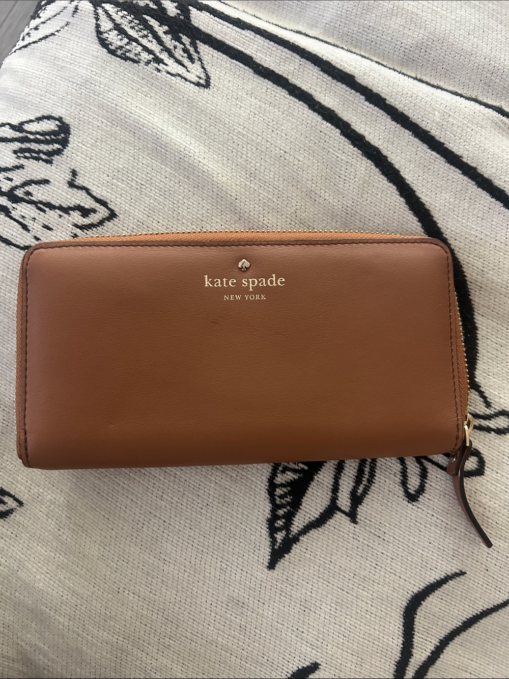 kate spade Brown Zip-Around Leather Wallet